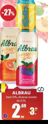 ALBRAU bere 0%, diverse arome dz 0.5L