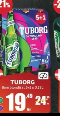 TUBORG Bere blondă st 5+1 x 0.33L