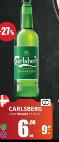 CARLSBERG Bere blondă st 0.66L