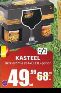KASTEEL Bere arămie st 4x0.33L+pahar
