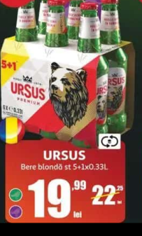 URSUS Bere blondă st 5+1x0.33L