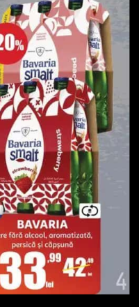 BAVARIA bere fără alcool, aromatizată, piersică și căpșună