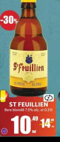 ST FEUILLIEN Bere blondă 7.5% alc. st 0.33l