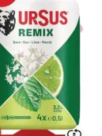 Ursus Remix Bere aromatizată cu alcool diverse arome 4X0.5L