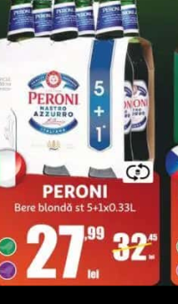 PERONI NASTRO AZZURRO Bere blondă st 5+1x0.33L