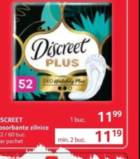 DISCREET Absorbante zilnice 52/60 buc