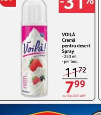 VOILÀ Cremă pentru desert Spray 250ml
