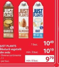 JUST PLANTS Băutură vegetală din ovăz 1l