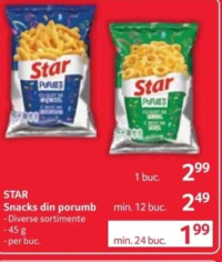 STAR Snacks din porumb diverse sortimente 45 g
