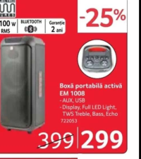 Electro Mureș Boxă portabilă activă EM 1008
