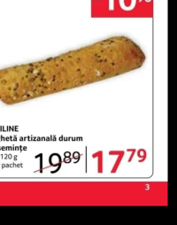 PATILINE Baghetă artizanală durum cu semințe 7 x 120 g per pachet