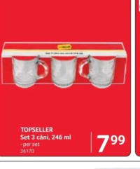 TOPSELLER Set 3 căni, 246 ml