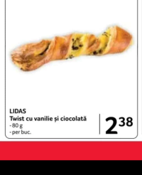 LIDAS Twist cu vanilie și ciocolată 80 g per buc.