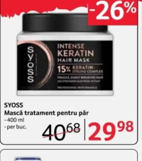 SYOSS Mască tratament pentru păr 400 ml