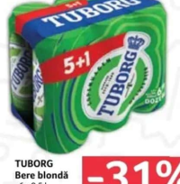 TUBORG Bere blondă - 6 x 0.5 l