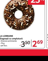 LA LORRAINE Gogoașă cu umplutură diverse sortimente 70 g per buc.