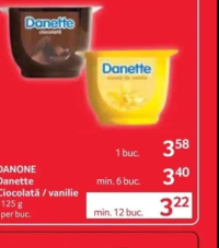 DANONE Danette Ciocolată / vanilie 125g