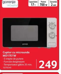 Gorenje Cuptor cu microunde MO17E1W