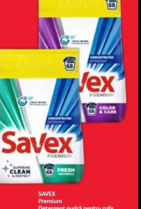 SAVEX Premium Detergent pudră pentru rufe - Diverse sortimente - 5.5 kg / 68 spălări
