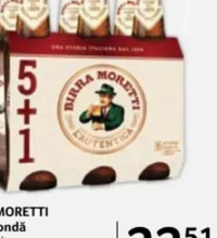 BIRRA MORETTI Bere blondă 6 x 0,33 l