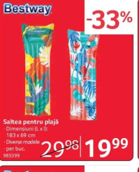 Bestway Saltea pentru plajă 183 x 69 cm