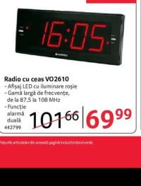 Vortex Radio cu ceas VO2610