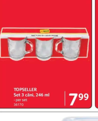 TOP SELLER Set 3 căni, 246 ml