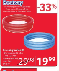 Bestway Piscină gonflabilă 102 x 25 cm