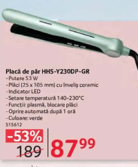 HEINNER Placă de păr HHS-Y230DP-GR