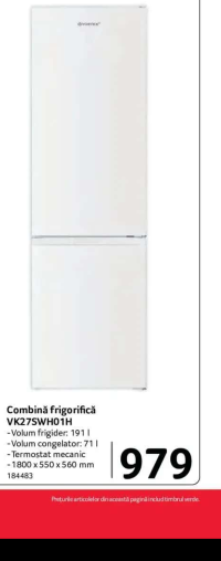 Vortex Combină frigorifică VK27SWH01H 262l
