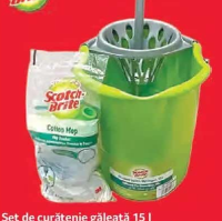 Scotch-Brite Set de curățenie găleată 15 l cu storcător, mop și mâner