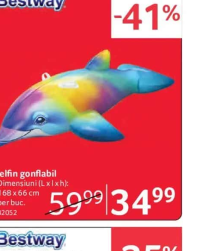 Bestway Delfin gonflabil 168 x 66 cm