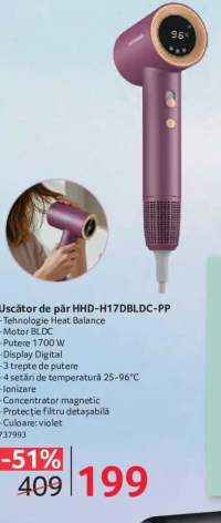 Heinner Uscător de păr HHD-H17DBLDC-PP