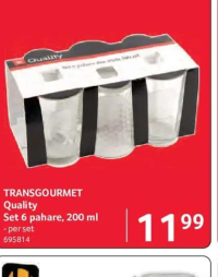 TRANSGOURMET Quality Set 6 pahare, 200 ml