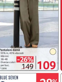 BLUE SEVEN Pantaloni damă 55% in, 45% vâscoză