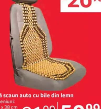 Husă scaun auto cu bile din lemn 127 x 38 cm