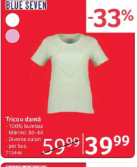 BLUE SEVEN Tricou damă 100% bumbac