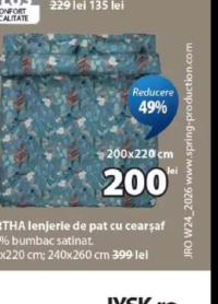 BERTHA lenjerie de pat cu cearșaf 200x220 cm
