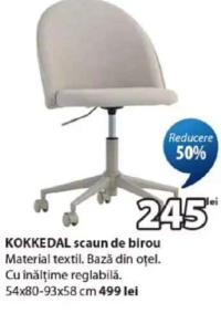 KOKKEDAL scaun de birou 54x80-93x58 cm