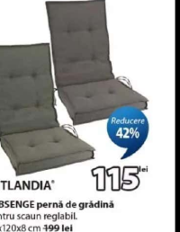 JUTLANDIA REBSENGE pernă de grădină 50x120x8 cm