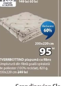 TVERRBOTTIND plapumă cu fibre 200x220 cm