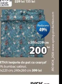 BERTHA lenjerie de pat cu cearșaf 200x220 cm