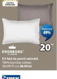 KRONBORG EA față de pernă satinată 50x70/75 cm