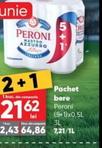 Pachet bere Peroni (5+1)x0.5L 3L