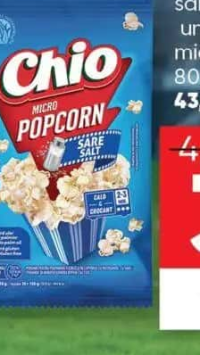 Chio Popcorn sare / cașcaval / unt microunde 80g