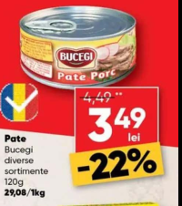 Bucegi Pate diverse sortimente 120g