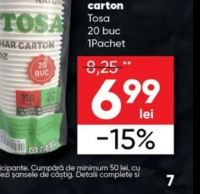 Tosa Set pahare carton 20 buc 1pachet