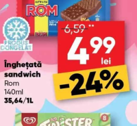 Rom Înghețată sandwich 140ml