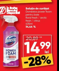 Domestos Power Foam Soluție de curățat pentru baie 435ml