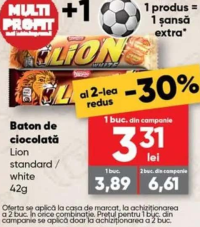 Lion Baton de ciocolată standard / white 42g
